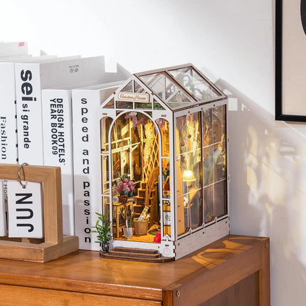 Rolife DIY Book Nook Wooden Miniature Doll House for Bookshelf Insert Furniture