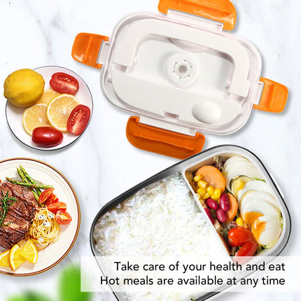 Electric Lunch Box Split Household Mini Portable Multifunctional Orange Electric Lunch Box Food Heater 100‑240V