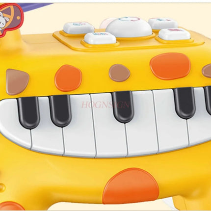 Baby toys that make sounds and move, baby 0-1 year old children's puzzle deer electronic piano music piano