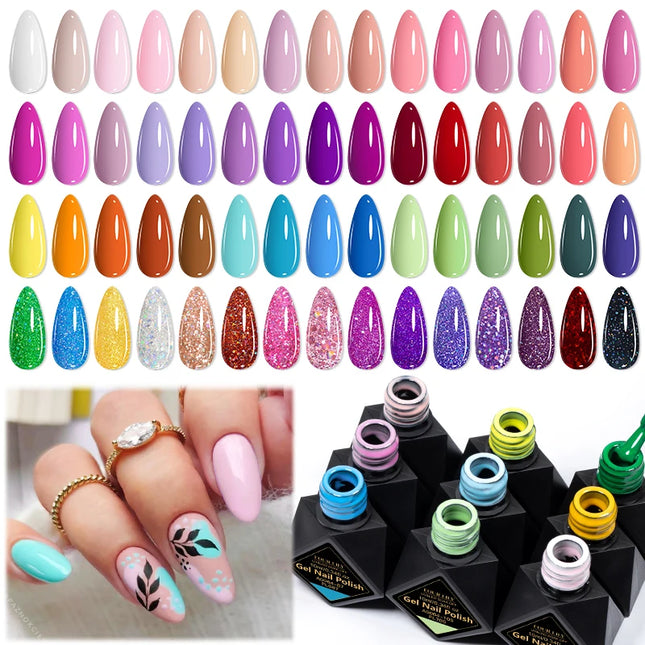 10pcs 10ml Gel Nail Polish Set HEMA TPO Free Red Coffee Brown Semi Permanent Soak Off UV Gel Varnish For Winter Nail Supplies