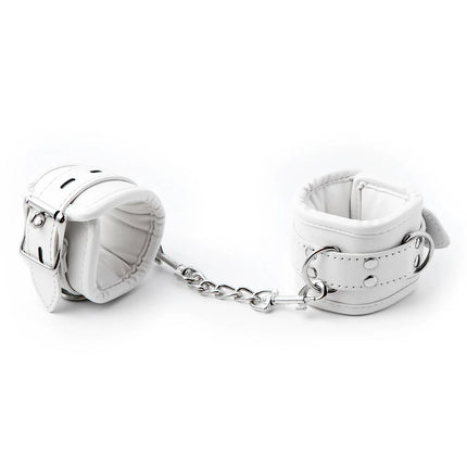 Bdsm Bondage Sex Toys of Leather Adjustable Handcuffs Ankle Cuffs with Metal Link for Men Women Restraints Exotic Accessories