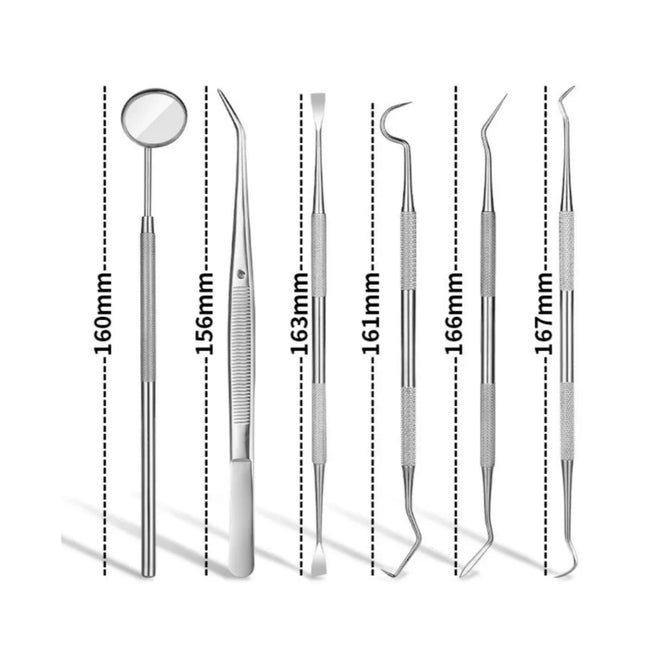 Stainless Steel Dental Tools Mouth Mirror Probe Tweezer Hoe Sickle Tartar Tools Professional Dentist Teeth Cleaning Instruments