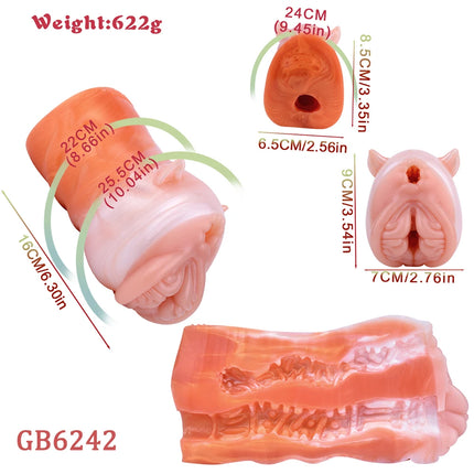 GEEBA Realistic Male Masturbator Soft Silicone Pocket Pussy Adult Sex Toy for Men Reusable Men Stroker Cup Strong Suction Sleeve