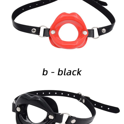 Silicone Oral Fixation Lips Ring Silicone O-Ring Open Mouth Gag BDSM Bondage Restraint Lips Shape Sex Toys for Couples Sexshop