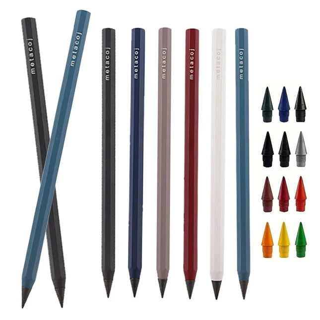 All Metal Eternal Pencil HB Lead Core New Technology Unlimited Writing Eternal Art Supplies Novelty Stationery