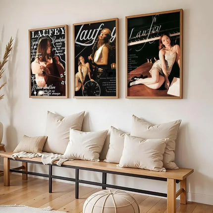 Singer Cute L-LaufeyS Modern Wall Art Poster Sticker For Living Room Bedroom Bar Home Decor Mural Painting Decoration