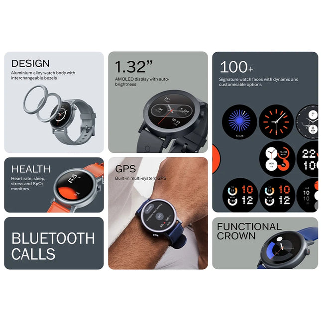 CMF by Nothing Global Version Watch Pro 2 BLUETOOTH CALLS 1.32'' AMOLED 60 FPS Display 11 Days Battery GPS life SpO₂ Monitors