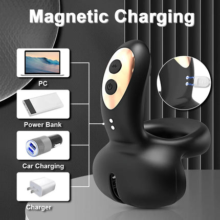Remote Control Cock Ring for Men Penis Vibrator Male Ejaculation Delay Testicles Perineum Stimulator Massage Sex Toy for Couples