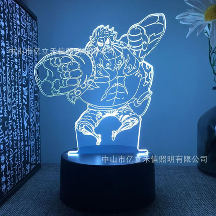 Anime One Piece Zoro Luffy Nami 3D LED Color Changing Night Lights Action Figure Toys Doll Usopp Sanji Chopper Hancock Xmas Gift