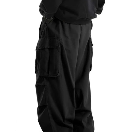 plus Size Men's Workwear Wide Leg Pants Loose Street Style Trendy Cargo Trousers