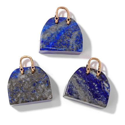Blue Lapis Lazuli Pendant Gems Cross Hand Oval Shape Natural Stone Lapis Lazuli Charms for Jewelry Making Necklace DIY Bracelet