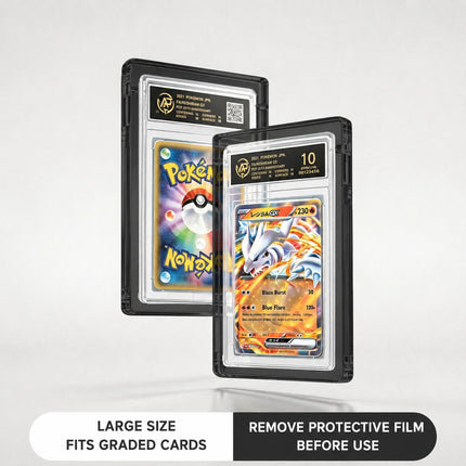 Extended Acrylic Graded Card Display Case for PSA BGS Slabs, Magnetic Protective Trading Card Holder for Pokémon, Sports Cards