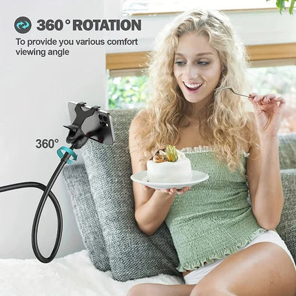 Lazy Gooseneck Long Arm Clip Bracket 360° Flexible Bedside Desktop Overhead Phone Holder For iPhone Samsung Live Stream