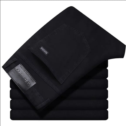Wthinlee New Business Men's Jeans Casual Straight Stretch Fashion Classic Blue Black Work Pant Denim Trousers Male  Clothing
