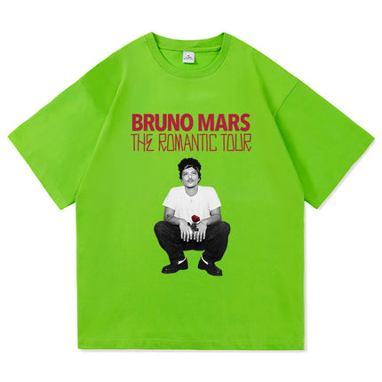 The Romantic Album T Shirt Bruno Mars The Romantic Tour 2026 Men/women Clothing Vintage Harajuku High Quality Cotton Tshirts