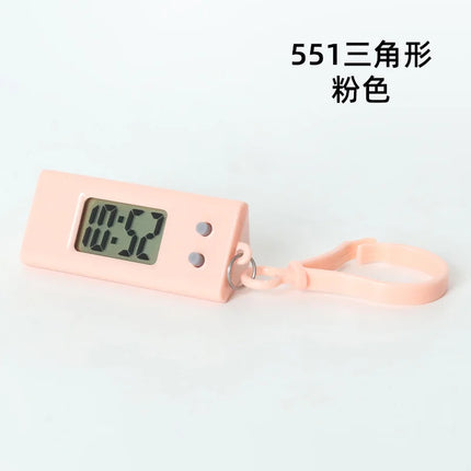 Electronic Keychain Clock Compact Mini Pocket Watch Portable Electronic Clock Digital Oval Hanging Watch For Students Daily