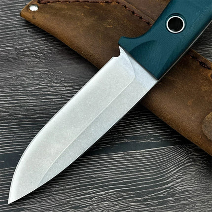 BM 162 Bushcrafter Fixed Knife S30V Blade G10 Handle Outdoor Camping Knife with Cowhide Sheath for gift