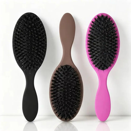 ARLANY Matte Boar Hair Extension Brush with Nylon Gentle Anti-Static Detangler for Hair Extensions Paddle Brush Hairbrush