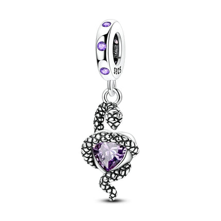 Silver 925 Charm Bead Rose Heart Pandent Butterfly Orchid Clasp Clip Fit Original Bracelet Pendnat Diy For Woman Jewelry