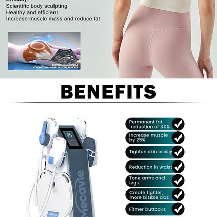 MECAVIE EMS Portable Body Sculptor & Fat Burner System Belly&Legs Slimming&Toning & Skin Tightening Functions Home/Salon Use