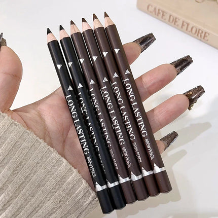 Black Brown Color Eyeliner Eyebrow Makeup Pencil 2 in 1 Waterproof Natural Lasting Matte Brow Pen Easy To Wear Eyes Cosmetics