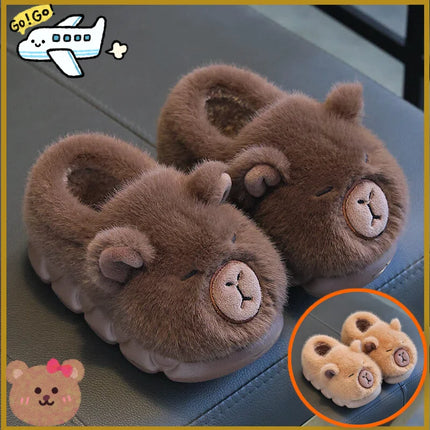 Capybara Winter Children'S Cotton Slippers For Boys And Girls Warm Plush Parent-Child Cotton House Slippers Shoes Gifts