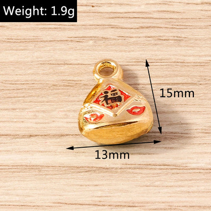 Tusember 10pcs Traditional Chinese Good Fortune Lucky Jade Charms Pendants for Jewelry Making Earrings Necklace Bracelet DIY