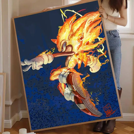 Affiche Murale Sonic 50x70cm Déco Moderne | Sonic Poster Wall Art Picture