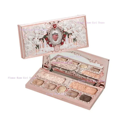 Flowerknows Strawberry Cupid Collection Facial Complexion Palette Blush Eyeshadow Highlighter Flower Know Face Bronzer Palette