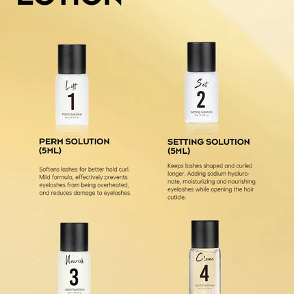 Gollee Lash and Brow Curling Perm Kit Natural Eyelash Lifting Perm Treatment Makeup Long Lasting 4-6 Weeks For Lash Curler Perm