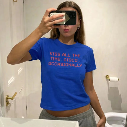 Harry Styles Album Kiss All The Time Disco Occasionally Same Style Print T-shirt Men Women Cotton Summer New Tees Oversized Tops