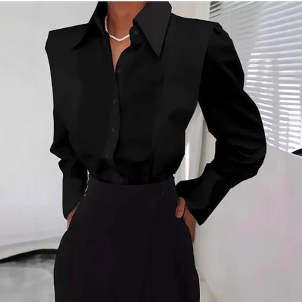 All Seasons New White Shirt Women's Fashion Elegant Casual Long Sleeve Shirt Tops Holiday Party Tops And Blouses Women Clothes