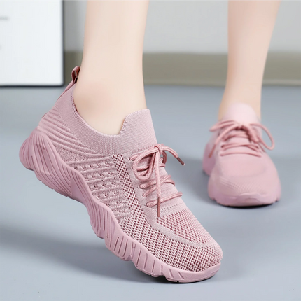 Women's Sneakers Breathable Casual Women Sock Shoes Lace Up Ladies Flats Female Spring Vulcanized Running Zapatillas De Mujer