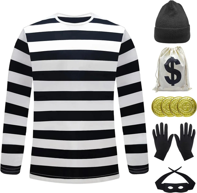 Movie Robber Cosplay Costume Thief Bank Robber Disguise Accessories Set for Women Men Halloween Carnival Party Clothes Role Play
