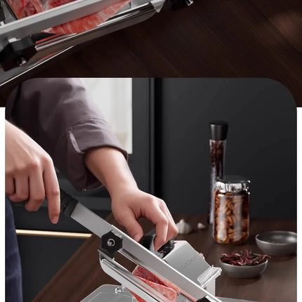 GIANXI Mutton Roll Slicer Machine Stainless Steel Meat Slicer Beef Thin Slice Frozen Meat Household Barbecue Hot Pot Cooking