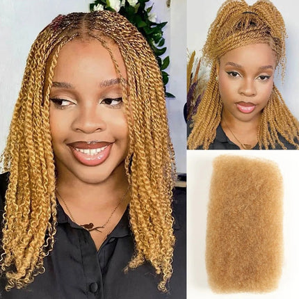 Brazilian QVR Afro Kinky Bulk Human Hair For Braiding Dreadlock Hair 50g/pc Virgin Natural Brown Remy Human Hair Debut Extension