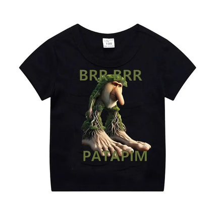 Funny T-shirt Italian Brainrot Tralalero Tralala  Animals Kids T-shirt Short Sleeve Tops Children Meme Cute Tee Summer Clothing