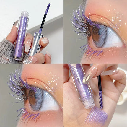 Diamond Silver Mascara Shiny Galaxy Sequins Sweat Proof Glitter Eyelashes Quick Dry Lasting Curling Thick Mascara Shimmer Makeup