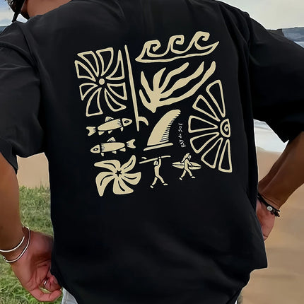 New fashionable printed trendy T-shirt with loose letters for couples, round neck, casual and versatile half sleeves