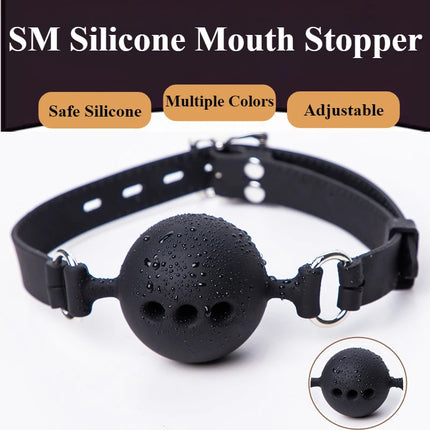Silicone Mouth Gag SM Restraint Toys Breathable Mouth Plugs Ball Gag Adjustable Belt Mouth Sex Toy For Adult SM Games Erotic 18+
