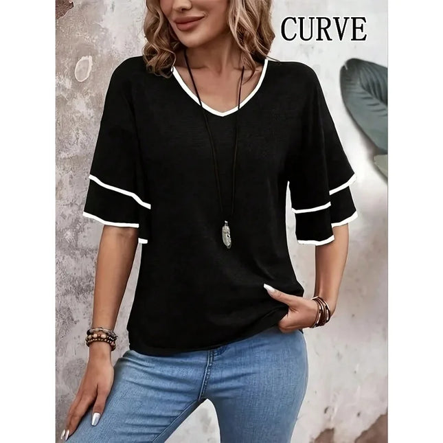 Plus Size 1XL-5XL Solid Casual Loose Blouses For Women Fashion Vintage Women's Shirts