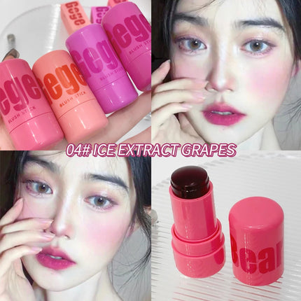 Lip and cheek blush stick color change brightening natural saturation student girl
