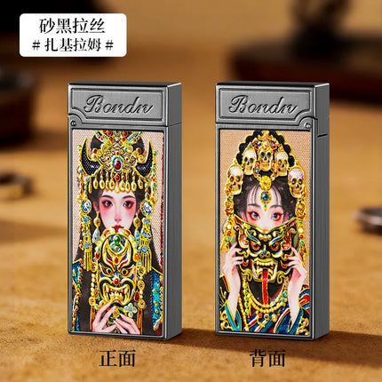 New Voice-controlled Embossed Alloy Kerosine Lighter,Intelligent Voice-controlled Ignition Open Flame Men's Personalized Lighter