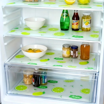 4pcs Waterproof Refrigerator Liner Set - Moisture-Proof, Non-Slip, Washable, Reusable, EVA Material, Novel Lemon Pattern