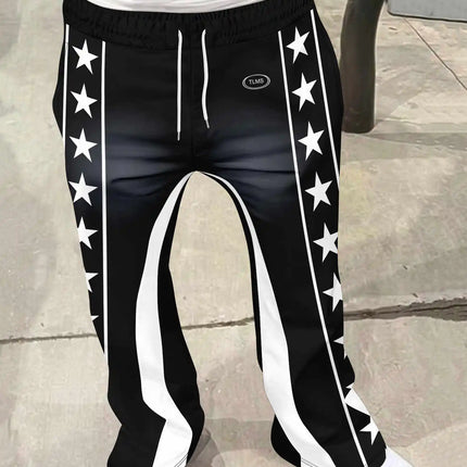 Y2k Flared Pants Men Loose 3D Print Trousers Casual Sweatpants Mid Waist Sporty Female Clothes Streetwear Hip Hop Vintage Pants