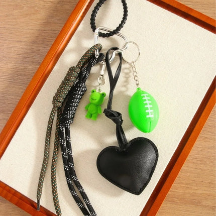 Funny Elegant Starfish Tassel Keychain Alloy Leopard Print Leather Tulip Pendants Cartoon Frog Beaded Bag Pendant Party