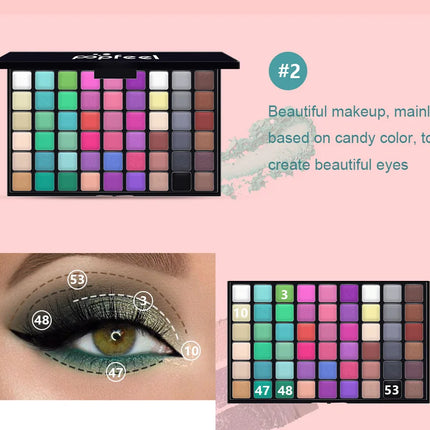 54 Colors Eyeshadow Palette Professional Makeup Shimmer Matte Eyes Shadow Colorful Sexy High Pigmented Fine Texture Cosmetics