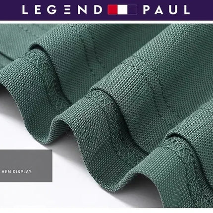 Luxury brand men's short-sleeved polo shirt, summer high-end fashion, plaid embroidery, lapel, casual T-shirt, breathable cotton top