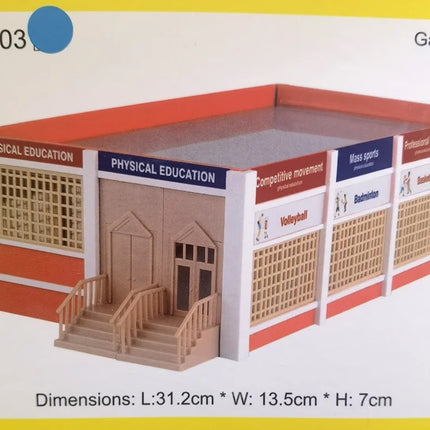 1/87 Ho scale Gym Model Building Kit need adhesive Architecture Landscape House Gymnasium Stadium Decora Train Railway Layout