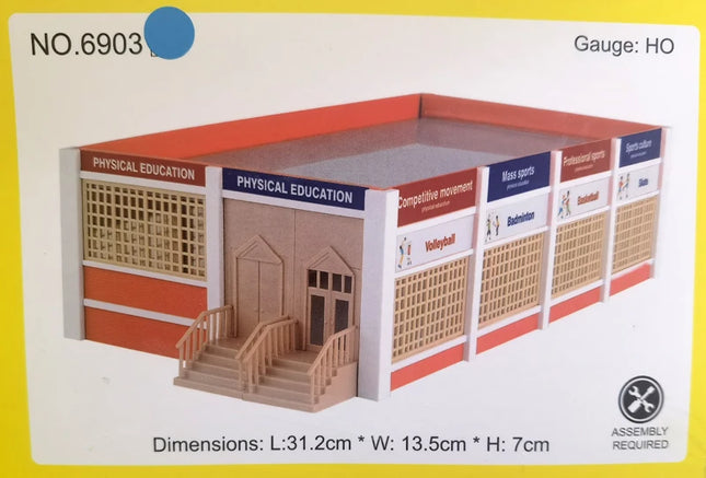 1/87 Ho scale Gym Model Building Kit need adhesive Architecture Landscape House Gymnasium Stadium Decora Train Railway Layout